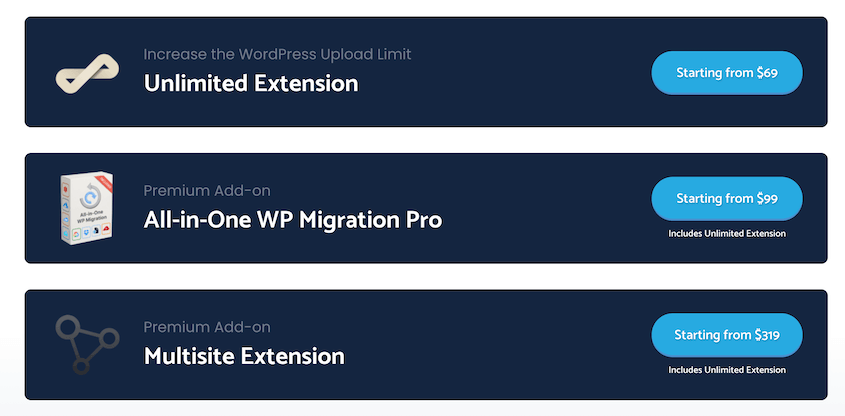 All-in-One WP Migration pricing
