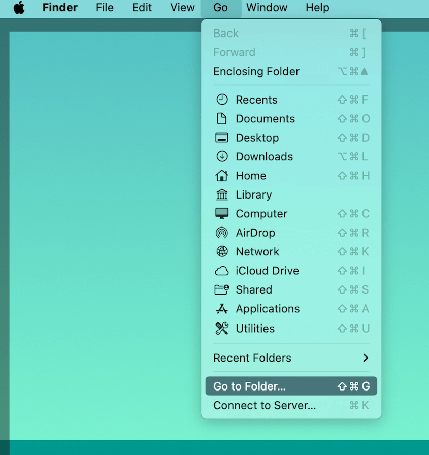 Go to Folder in Finder