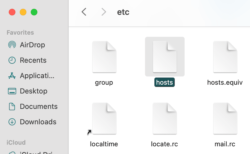 Open hosts file on a mac