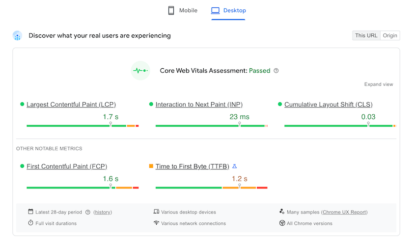 PageSpeed Insights Core Web Vitals
