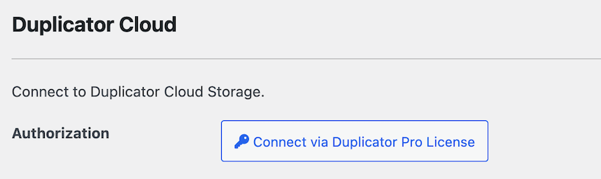 Connect Duplicator cloud