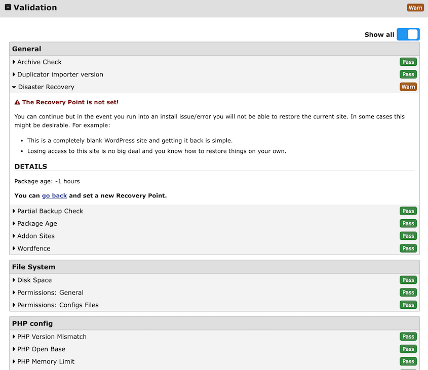 Duplicator-Migration-Validation - Duplicator Duplicator migration validation checks