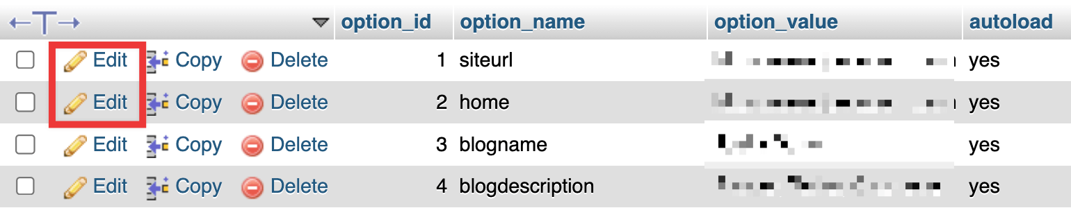 Edit URL values in database