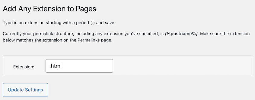 Add .html extension to pages