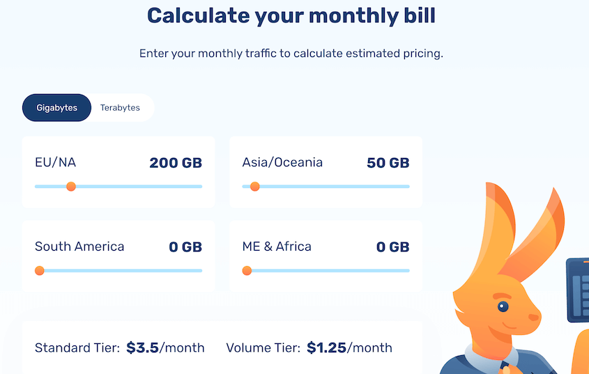 Bunny-CDN-Calculator - Duplicator Bunny.net CDN calculator