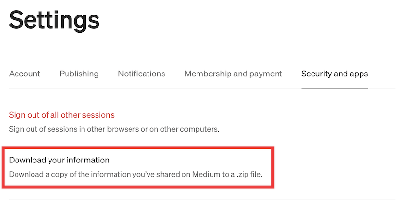 Download Medium blog posts