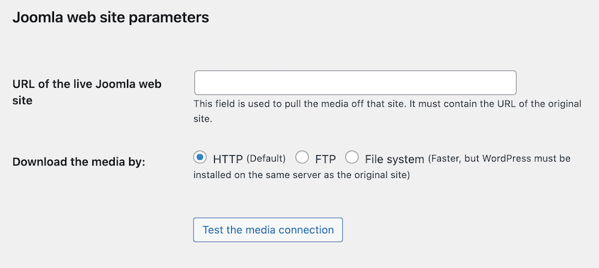 Joomla website parameters