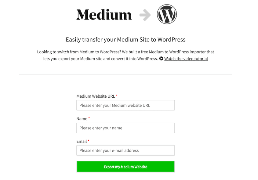 Medium to WordPress tool