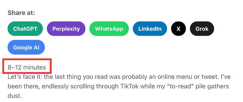 Time-to-Read-Block - Duplicator Time-to-read block