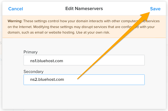 Change Weebly nameservers