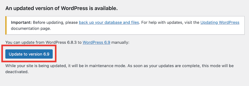 Update-WordPress-6-9 - Duplicator Update to WordPress 6.9