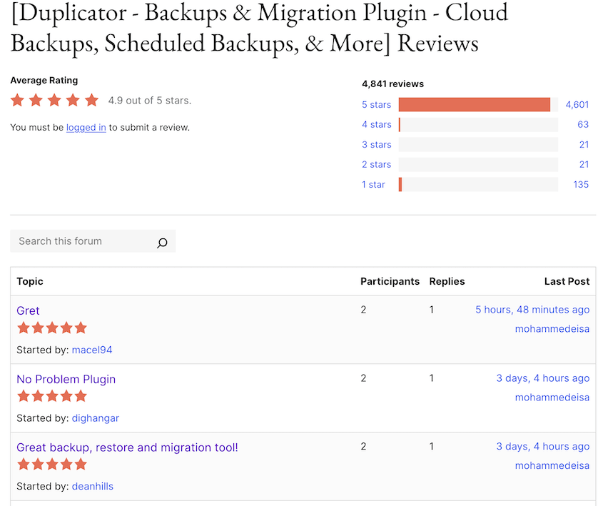 Duplicator-WordPress-Reviews - Duplicator Duplicator WordPress reviews