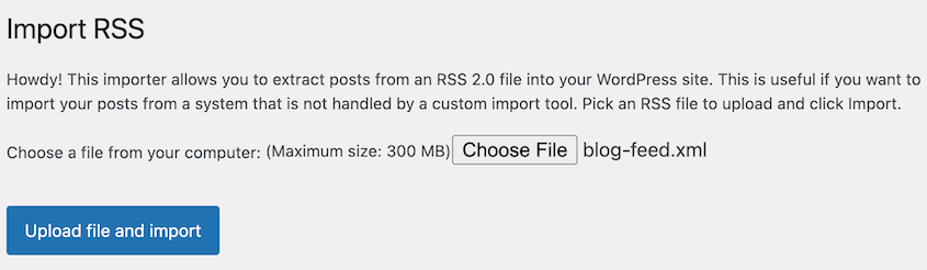 Import Wix RSS file into WordPress