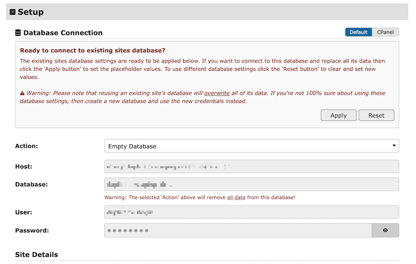 Connect-Subdomain-Database - Duplicator Connect to subdomain database