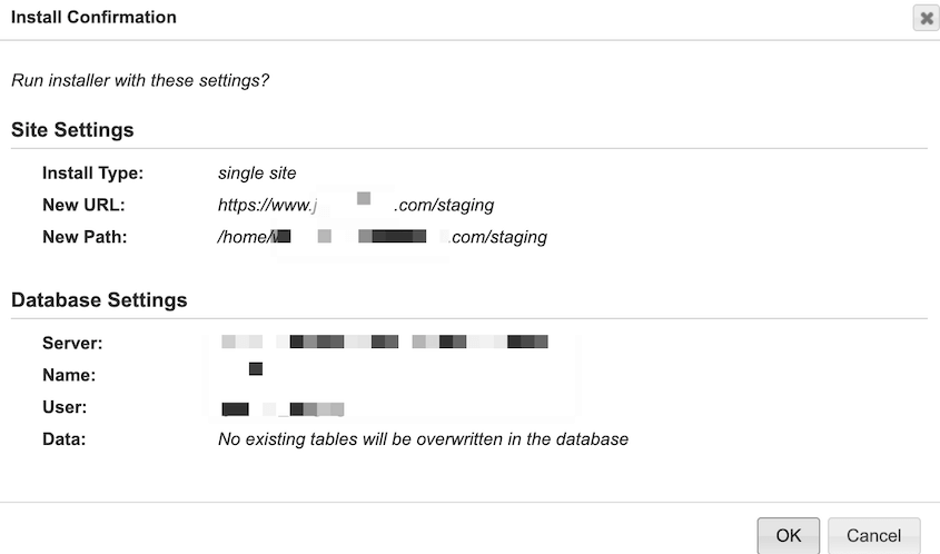 Confirm subdirectory installation