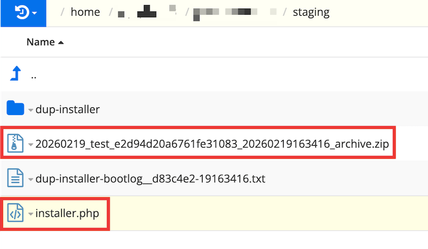Upload Duplicator backup to new subdirectory