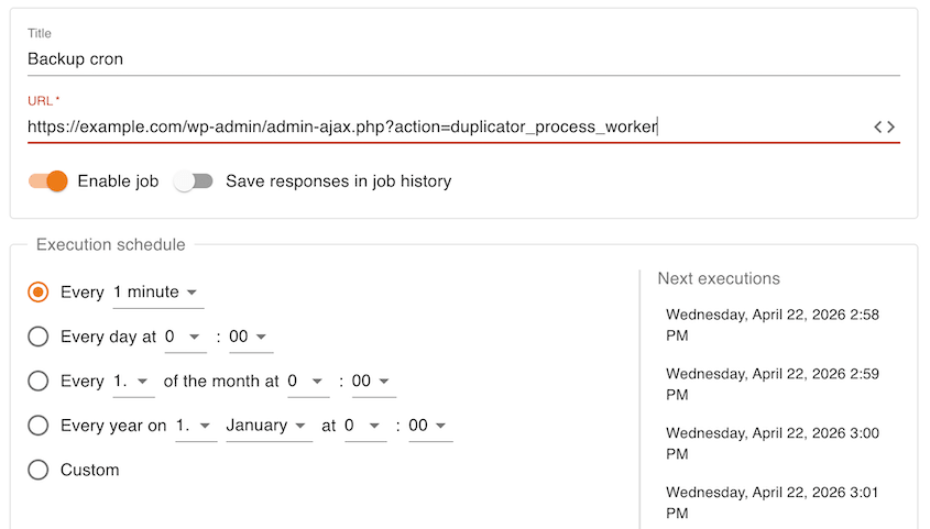 Backup cronjob