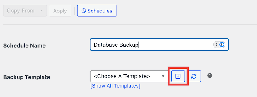 Database backup schedule template