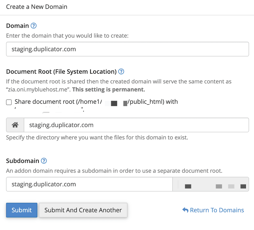 Novo subdomínio no cPanel
