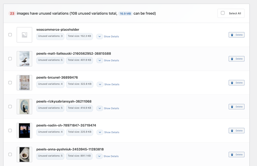 WP Media Cleanup bulk optimize