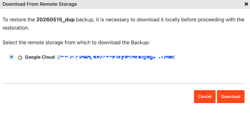 Scarica-Da-Google-Cloud - Duplicator Scarica backup da Google Cloud