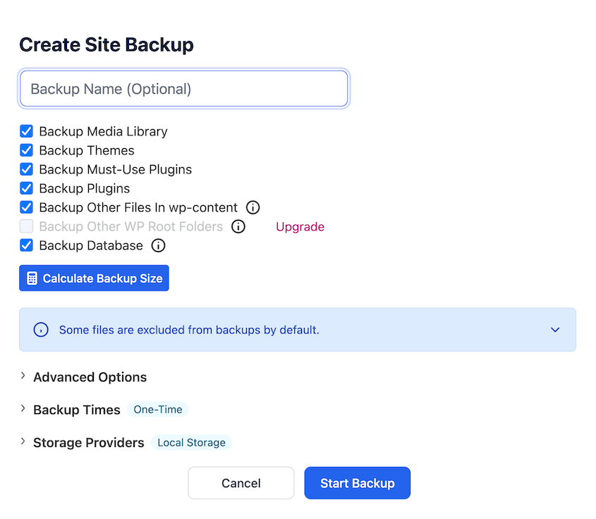 WP Staging backup