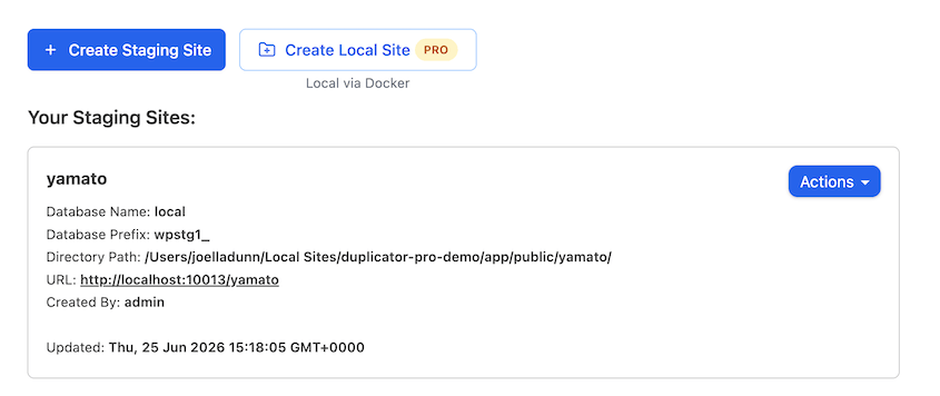 Create a staging site with WP Staging