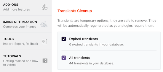 Limpar transientes com WP Rocket