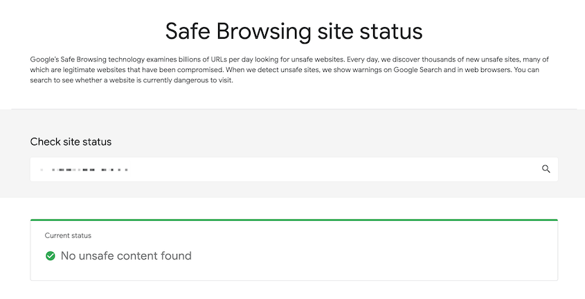 Controllo Google Safe Browsing