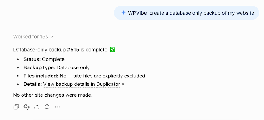 Create database backup with ChatGPT