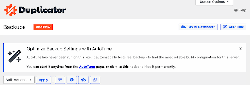 Duplicator AutoTune