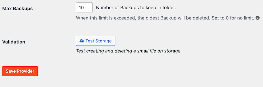 Duplicator local max backups