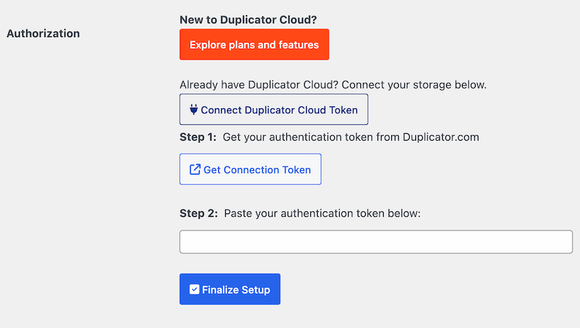 Configuración de Duplicator Cloud para Duplicator Lite