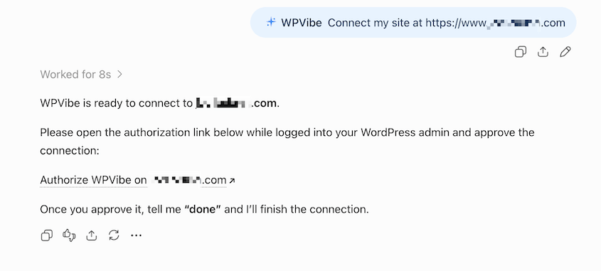 WPVibe ChatGPT authorization