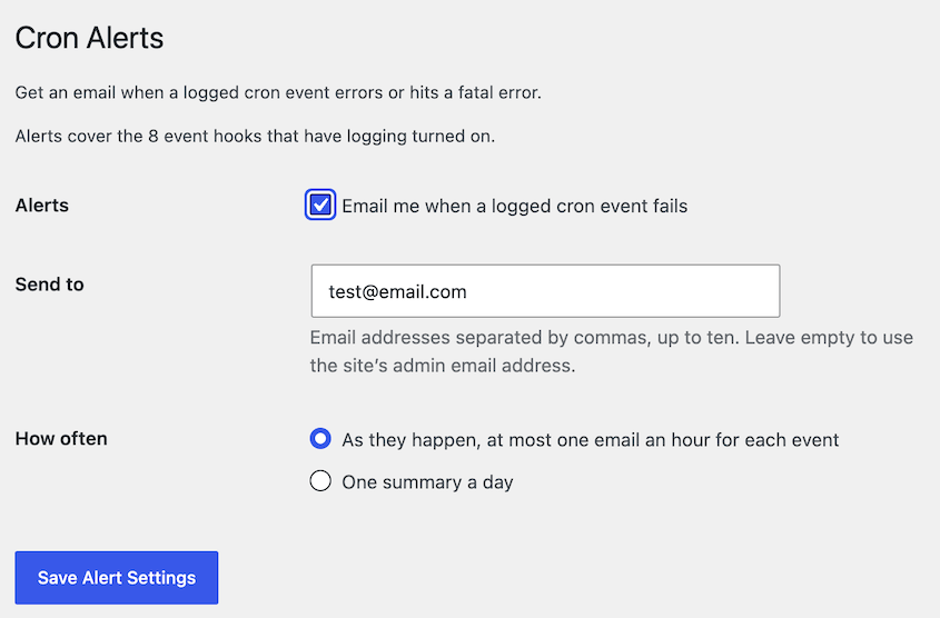 Résultats d'e-mails cron