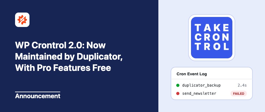 Annonce de WP Crontrol 2.0